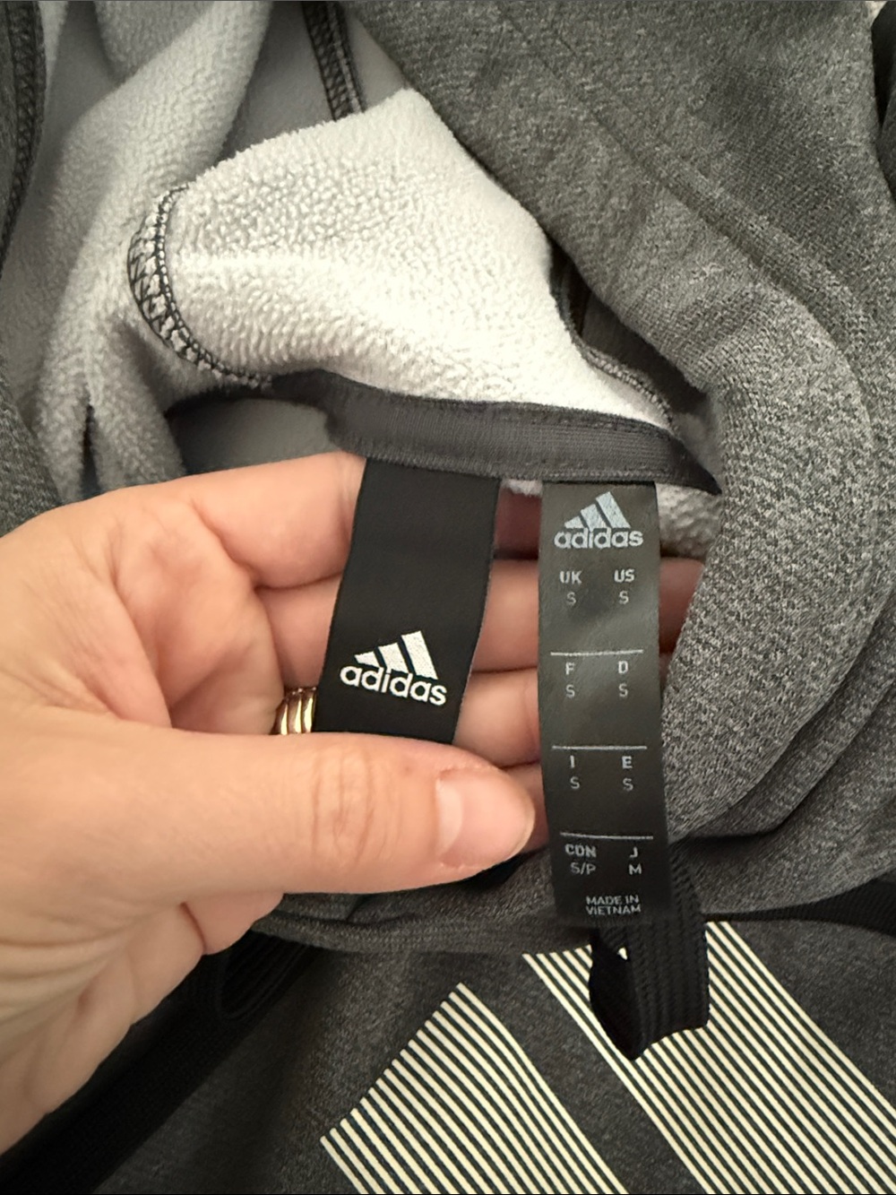 Adidas Men’s Gray Pullover Hoodie with Logo Small - Picture 4 of 6